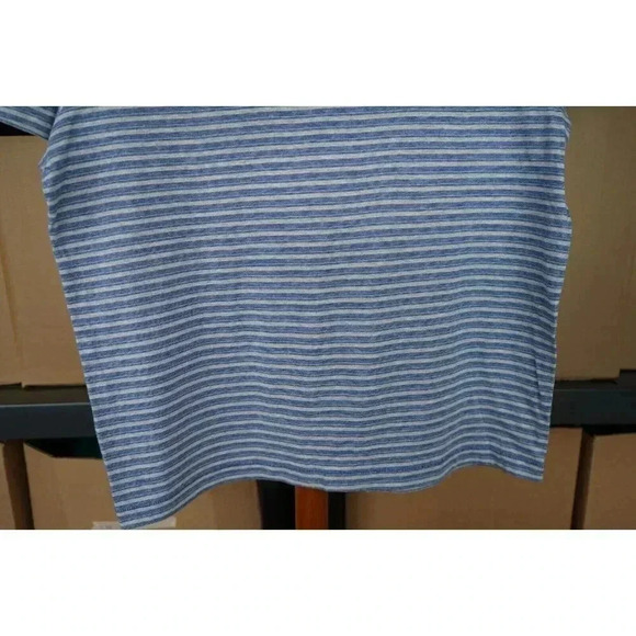 Vintage T-Shirt Men's Medium 90s Stripes Blue Perry Ellis V-Neck #555 - Picture 4 of 6